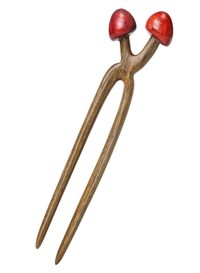 AKV Wooden Mushroom Hair Stick, U Shaped Hair Pins for Long Hair Decor Accessories, Chinese Hair Chopsticks for Women Girl Hair Sticks for Buns - Best Gifts, Size:7.07X1.97X1.18in (A) - Image 1
